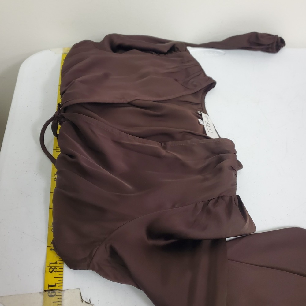 Wayf Womens Long Sleeve Tie Front Milkmaid Top Size S Brown Coquette Romantic - Picture 7 of 10
